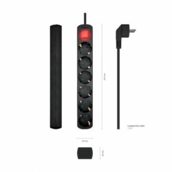 Power Socket - 6 Sockets with Switch Aisens A154-0536 Black (1,4 m)