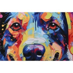 Painting Home ESPRIT Modern Dog 80 x 3 x 80 cm (2 Units)