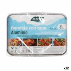 Tray with lid Algon Aluminium Rectangular 890 ml 22 x 16 x 4,5 cm (12 Units)