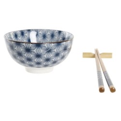 Sushi Set DKD Home Decor Bamboo Stoneware Blue Oriental 30 x 21 x 7 cm (6 Pieces)