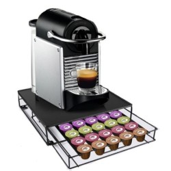 Coffee Capsule Organiser DKD Home Decor 21 x 31 x 7,5 cm Black Metal