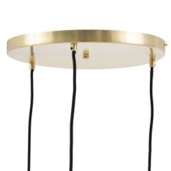 Ceiling Light 15 x 15 x 120 cm Crystal Golden Iron Ø 15 cm