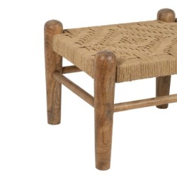 Bench Wood Natural Fibre 100 x 45 x 40 cm