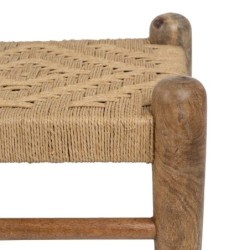 Bench Wood Natural Fibre 100 x 45 x 40 cm