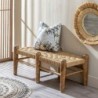 Bench Wood Natural Fibre 100 x 45 x 40 cm