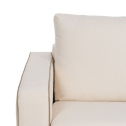 Sofa 195 x 95 x 88 cm Synthetic Fabric Cream