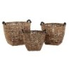 Basket set DKD Home Decor Wood Colonial Fibre (46 x 46 x 40 cm)