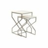 Set of 2 small tables DKD Home Decor Silver Metal Marble 40 x 40 x 60,5 cm