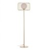 Floor Lamp 40 x 40 x 144 cm Crystal Golden Metal White