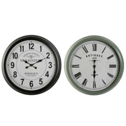 Wall Clock Home ESPRIT Black Green Metal Crystal 70 x 9 x 70 cm (2 Units)