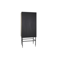 Cupboard DKD Home Decor Black Grey Resin Bone MDF Wood 75 x 40 x 181 cm