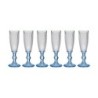 Champagne glass Points Blue Transparent Glass 6 Units (180 ml)