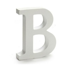 Letter B Wood White (2 x 16 x 14,5 cm) (24 Units)