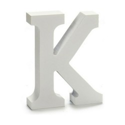 Letter K Wood White (2 x 16 x 14,5 cm) (24 Units)