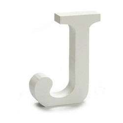 Letter J (24 Units) White Wood 2 x 11 cm