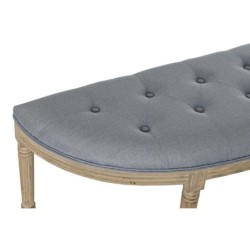 Bench DKD Home Decor   Natural Blue Polyester Velvet Rubber wood (125 x 43 x 48 cm)