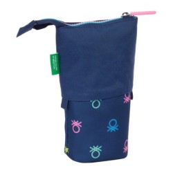 Pencil Holder Case Benetton Cool Navy Blue 8 x 19 x 6 cm