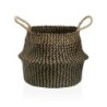 Decorative basket Versa Black Marine algae Ø 28 cm