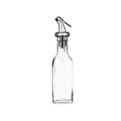 Cruet Transparent Glass Steel 180 ml (12 Units)