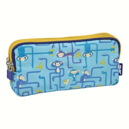 Triple Carry-all Milan Tangled Monkeys Blue 22 x 11 x 6,5 cm