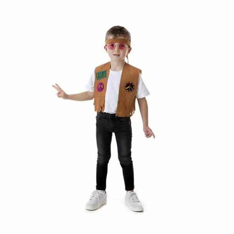 Costume for Children Peace Hippie Vest Brown