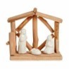 Christmas nativity set White Natural Wood Ceramic 17 x 14,5 x 8 cm (2 Units)