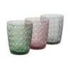 Set of glasses DKD Home Decor Green Grey Pink Crystal With relief 240 ml (6 Units)