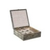 Jewelry box DKD Home Decor 17,5 x 17,5 x 6,3 cm Champagne Natural Aluminium