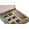 Jewelry box DKD Home Decor 17,5 x 17,5 x 6,3 cm Champagne Natural Aluminium