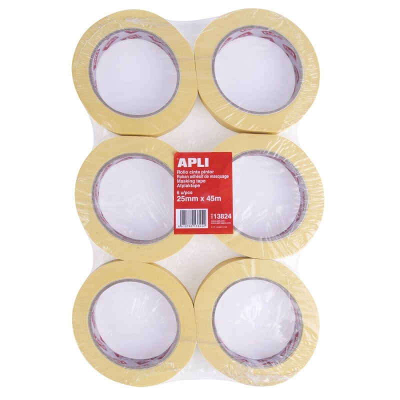 Adhesive Tape Apli Yellow 6 Pieces