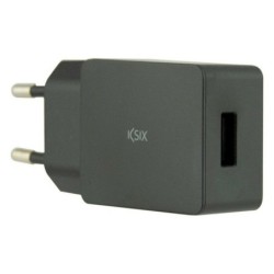 Wall Charger + USB A to USB C Cable KSIX USB Black