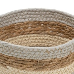 Set of Baskets Natural Grey 17 x 17 x 20 cm Natural Fibre (3 Pieces)