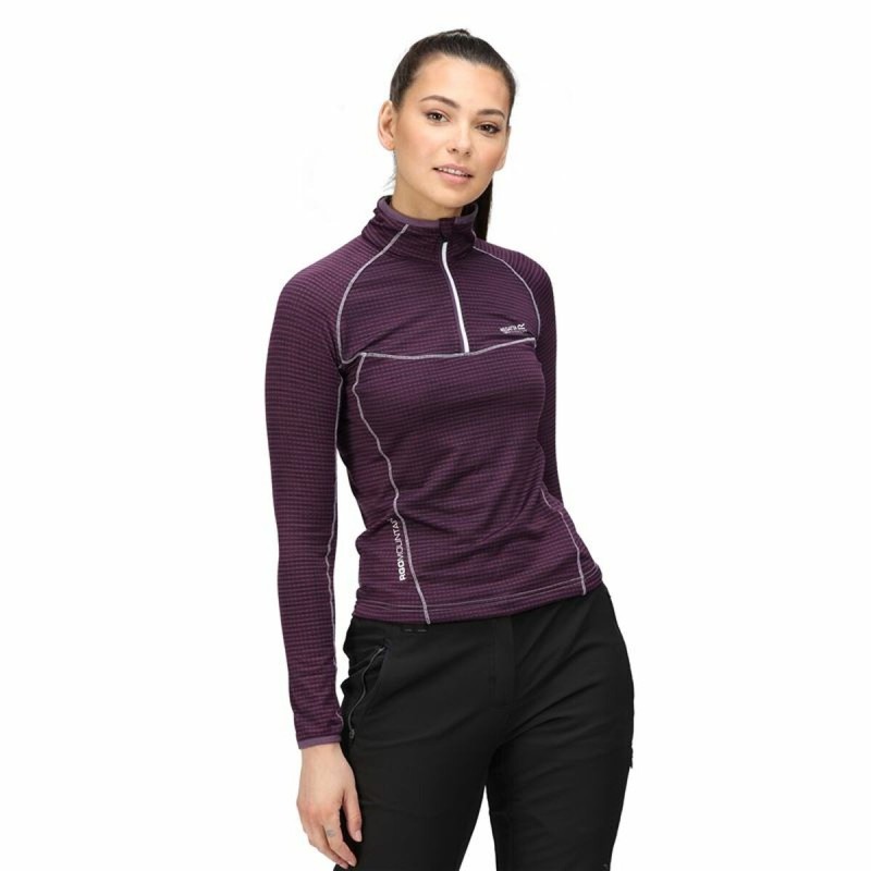 Women's long sleeve T-shirt Regatta Yonder Half-Zip Purple