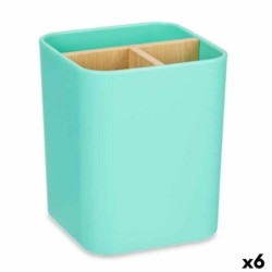 Toothbrush Holder Green Bamboo polypropylene 9 x 11 x 9 cm (6 Units)