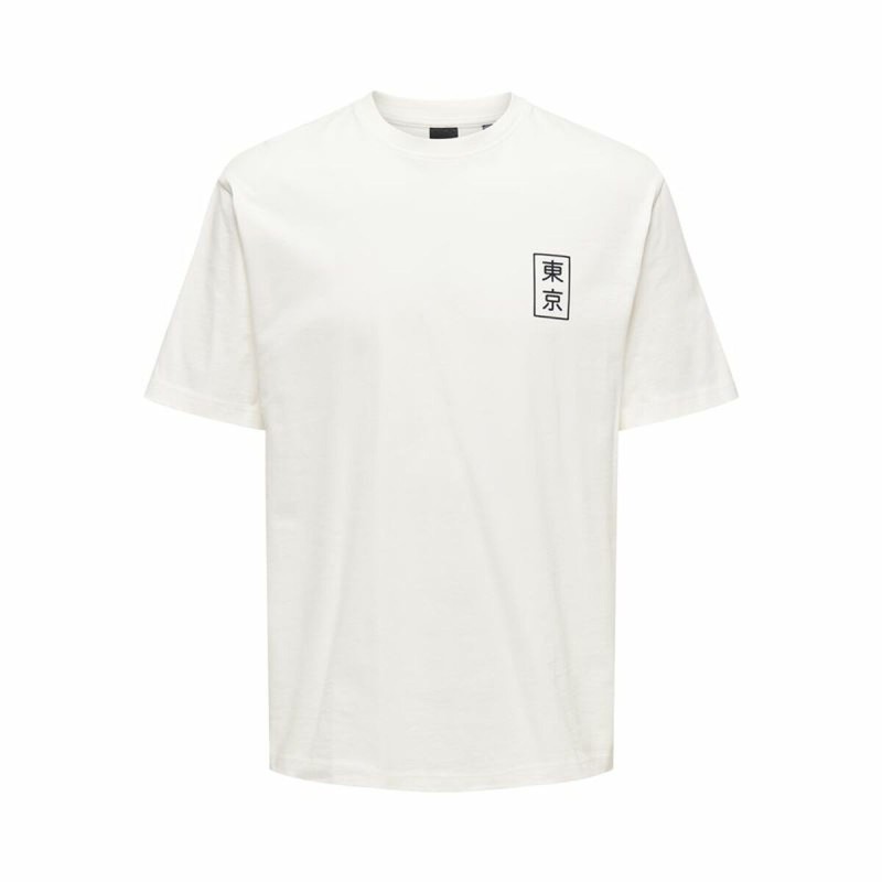 Men’s Short Sleeve T-Shirt Only & Sons Onskace Rlx White