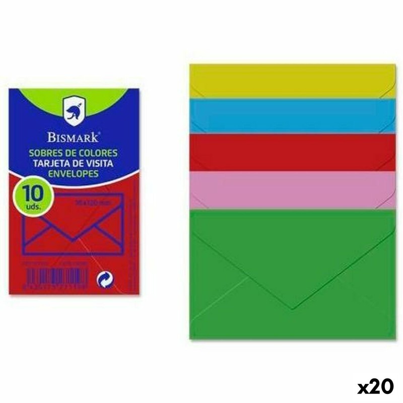 Envelopes Bismark Paper Multicolour 7,6 x 12 cm (20 Units)