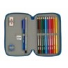 Double Pencil Case BlackFit8 M854 Dark blue 12.5 x 19.5 x 4 cm (28 Pieces)