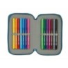 Double Pencil Case BlackFit8 M854 Blue 12.5 x 19.5 x 4 cm (28 Pieces)