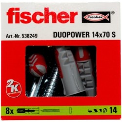 Wall plugs and screws Fischer DUOPOWER 538249 Ø  14x70 mm (8 Units)