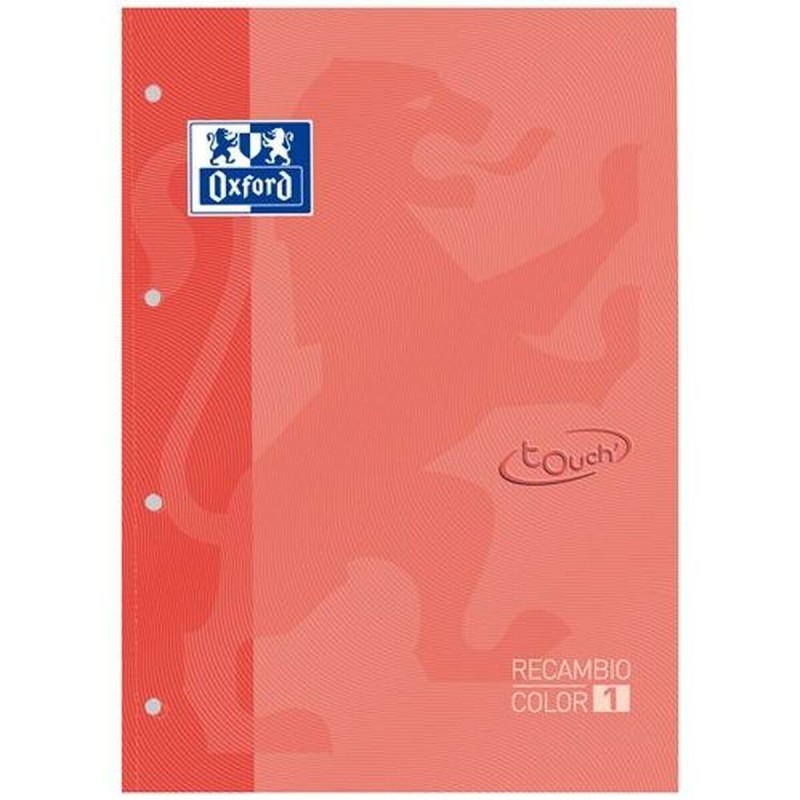 Replacement Oxford TOUCH  Sheets 80 Sheets 5 Units A4 Coral 5 Pieces