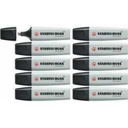 Fluorescent Marker Stabilo Boss Grey 10 Pieces