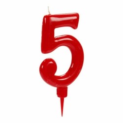 Candle Birthday Number 5 Red (12 Units)