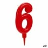 Candle Birthday Number 6 Red (12 Units)