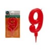 Candle Birthday Red Number 9 (12 Units)