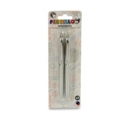 Set of Biros 0,5 mm Silver (12 Units)