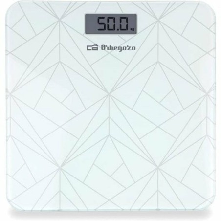 Digital Bathroom Scales Orbegozo PB 2218 White Glass