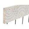 Wall mounted coat hanger Home ESPRIT White Black Metal MDF Wood Flower 40,5 x 7,5 x 23,5 cm