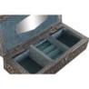 Jewelry box DKD Home Decor Silver Sky blue Wood Aluminium 22,5 x 10 x 6,5 cm