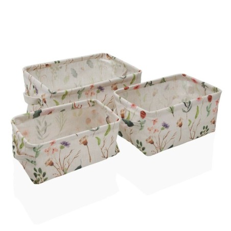 Basket set Versa Sansa Rectangular 28 x 18 x 14 cm Textile