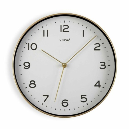 Wall Clock Versa Golden 30,5 x 4,3 x 30,5 cm Quartz Polyurethane